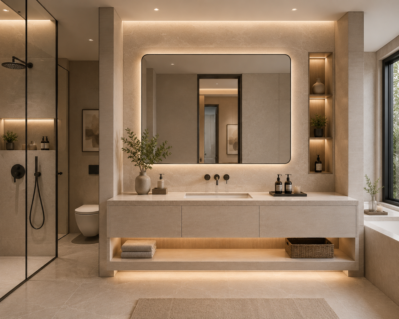 Vanity wall & Top